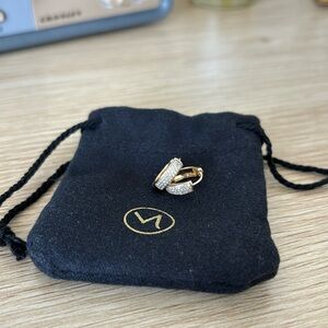 Mejuri Pave Diamond Huggie Hoops